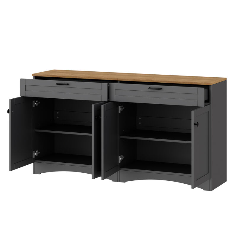 Merax Farmhouse TV Stand with 2 Drawers for TVs Up to 70"