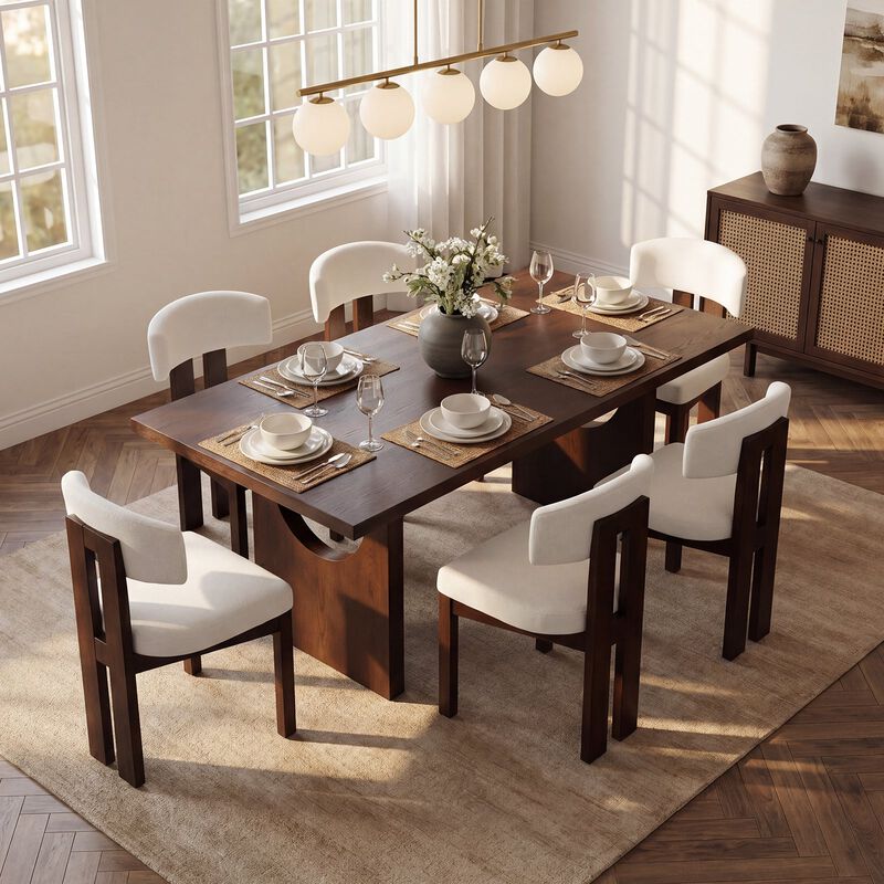COLAMY HALO Modern Upholstered Wood Dining Chair image number 4