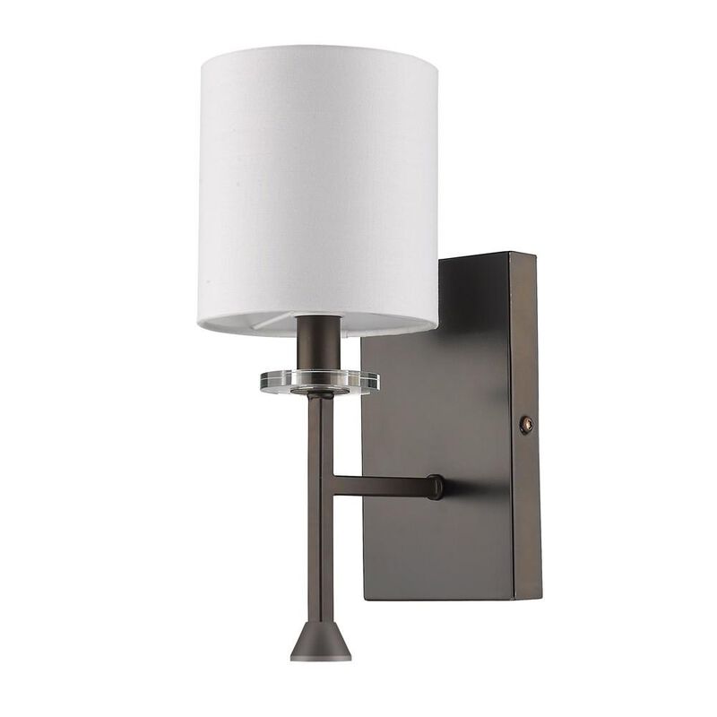 Hivvago Minimalist Bronze Wall Sconce with Fabric Shade