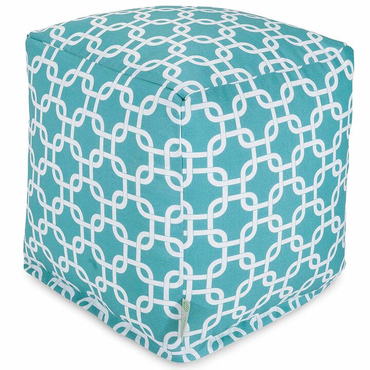 Majestic Home Goods Cube Pouf Links Teal