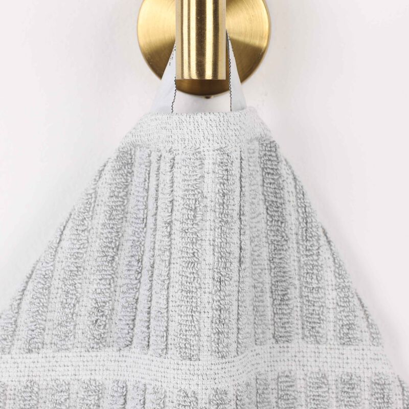 Plush Cotton Blend Bath Sheets Set of 2, Textured Checkered and Ribbed Border image number 1
