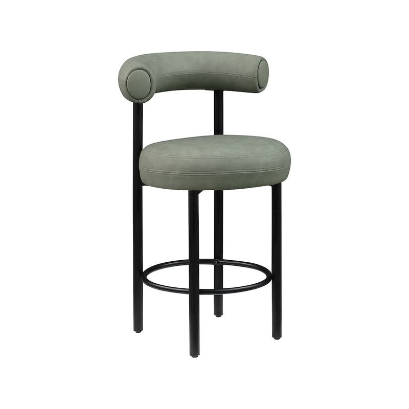 Meridian Furniture Bordeaux Vegan Leather Counter Stool, Set of 2