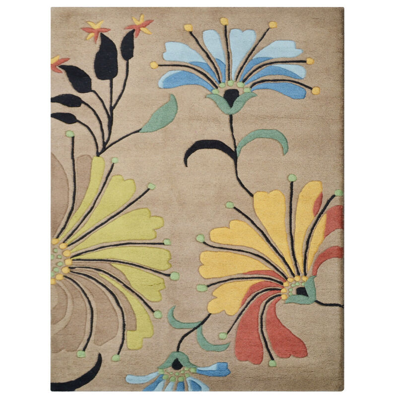 RUGSOTIC CARPETS HAND TUFTED WOOL ECO-FRIENDLY AREA RUGS  - Rectangle Shape, Size, Floral Modern Design, High Pile Thick Handmade Anti Skid Area Rugs for Living Room, Bed Room (K00219) image number 0