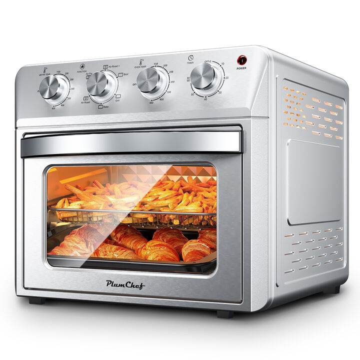 27.5QT Plum Chef Air Fryer Oven, 6-in-1 Countertop Oven With 4 Knob Control, 1600W