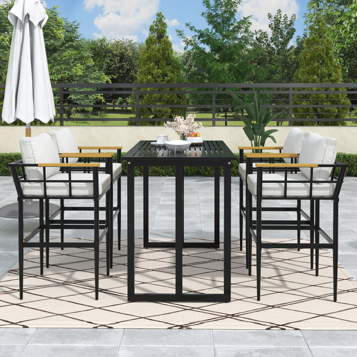 Merax Outdoor Metal Frame Dining Set for Patio, Balcony or Backyard