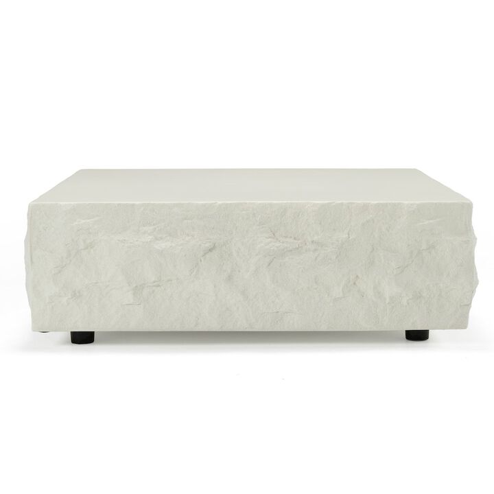 Modrest Quarry - Modern Off-White Square Coffee Table