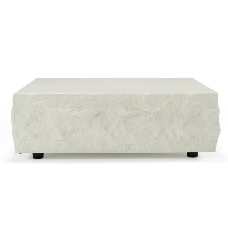 Modrest Quarry - Modern Off-White Square Coffee Table