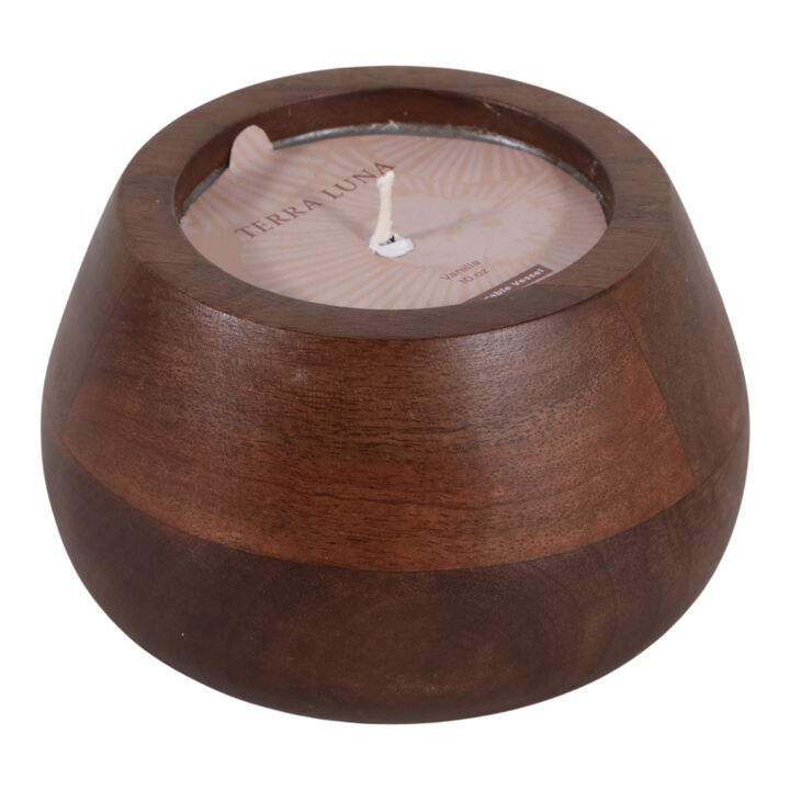 Vanilla Wood Bowl Candle