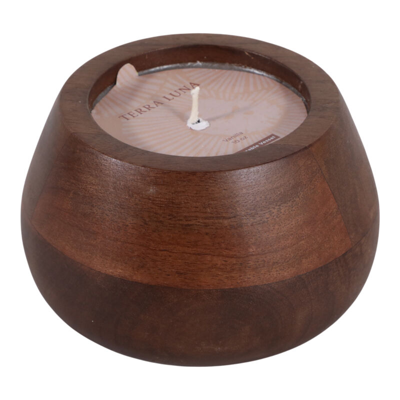 Vanilla Wood Bowl Candle image number 1
