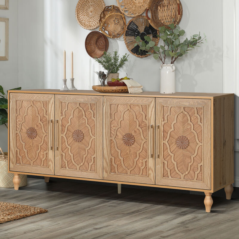 Natural Wood Storage Cabinet image number 2