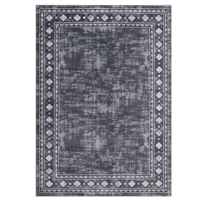 8X10 FT Washable Area Rugs Rugs for Living Room Bordered Rug Geometric Solid Rug Clearance Non Slip image number 0
