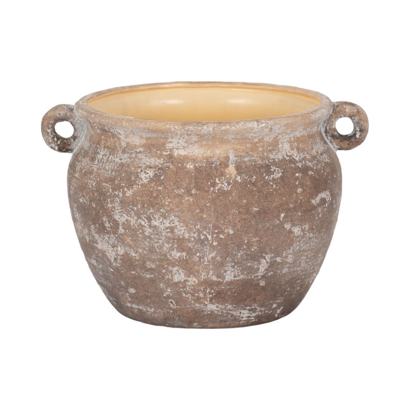 13" Textured Stoneware Jug Planter, Brown image number 0
