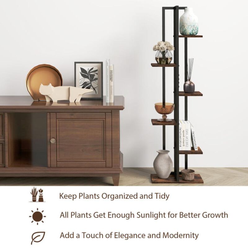 Hivvago 3 Pieces Tall Wood Plant Stand Set 4+5+6-Tier Indoor Flower Stands