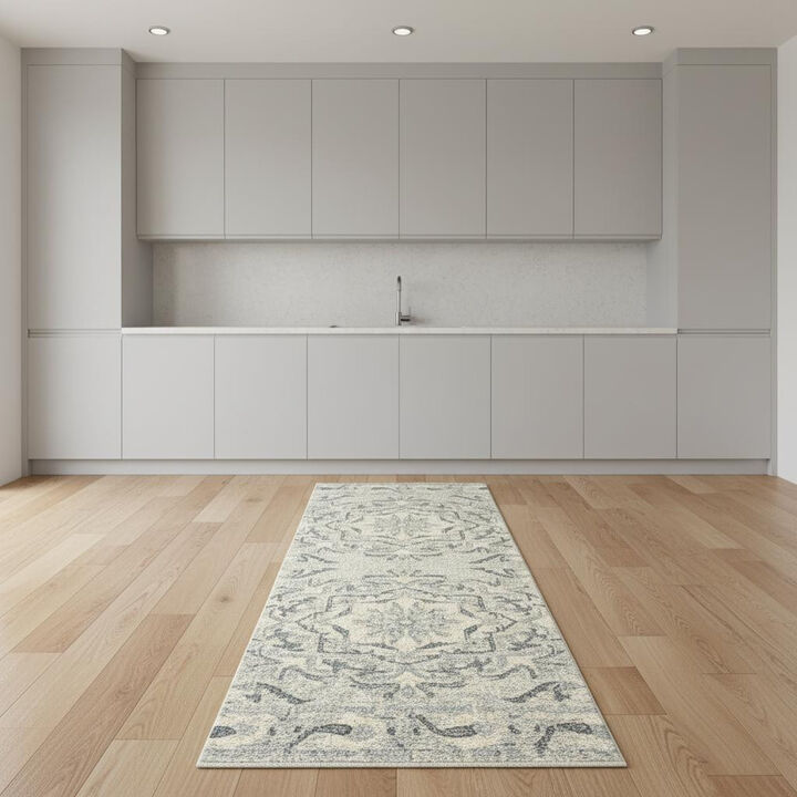 HomeRoots Wool Floral Hand Tufted Runner Rug