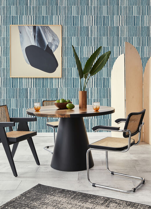 Sabah Teal Stripe Wallpaper (Set of 2)