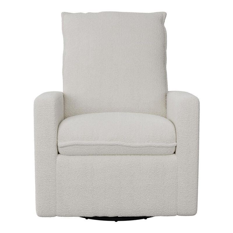 CorLiving Boucle Glider Recliner Chair, White