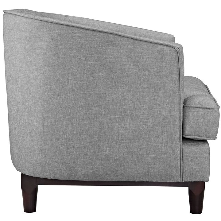 Modway Coast Fabric Upholstered Fabric Contemporary Modern Accent Arm Lounge Chair in Light Gray