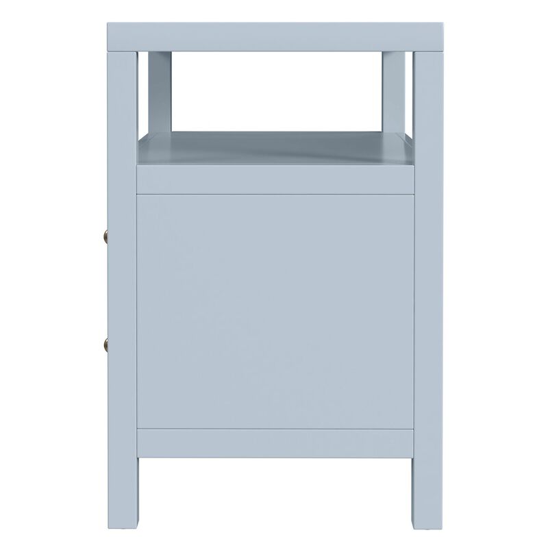 Butler Specialty Nora 28 in. W 2 Drawer Wide Nightstand with Open Shelf, Light Blue image number 4