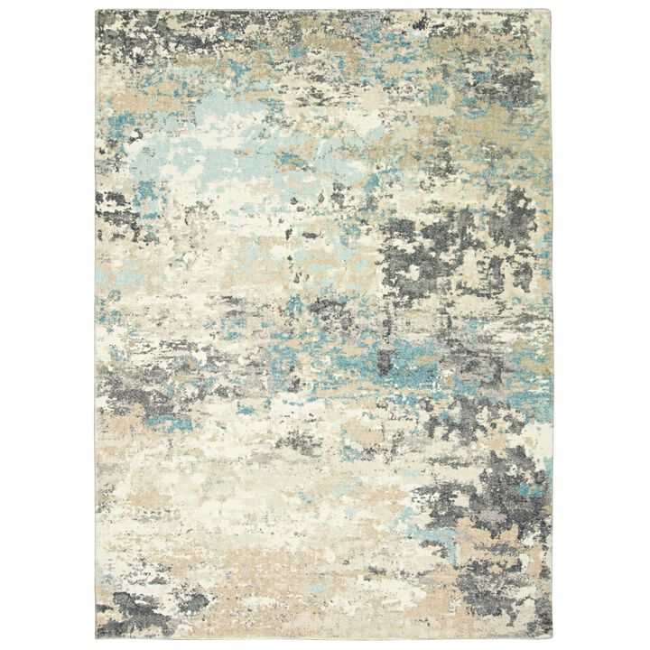 Roxy 2811 Blue Landscape Area Rug, Size - 7'6 x 10'