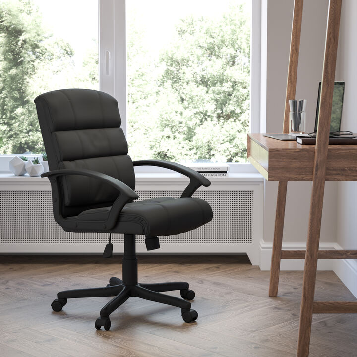 Lane Mid-Back LeatherSoft Swivel Task Office Chair with Arms