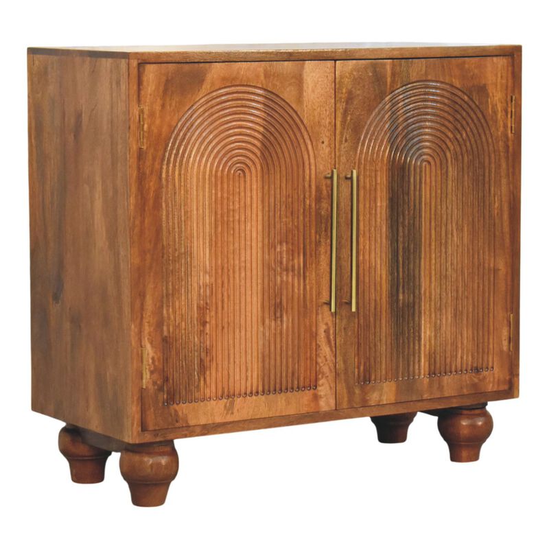 Artisan Furniture Solid Wood Arco Groove Cabinet, Brown image number 2