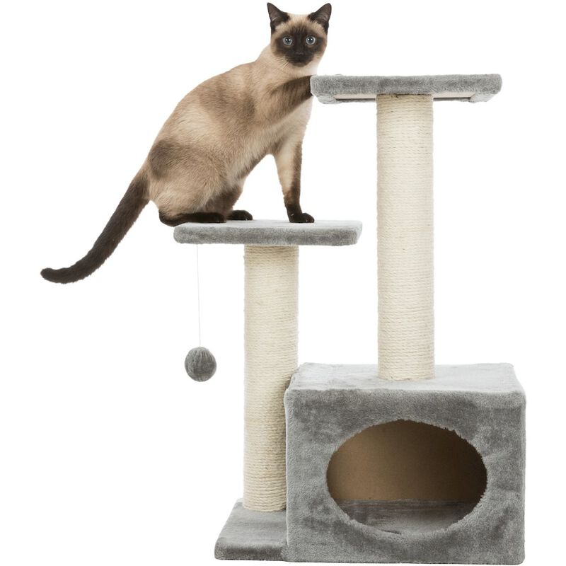 TRIXIE Valencia Plush & Sisal 3-Level 28" Cat Tree with Scratching Posts & Condo image number 2