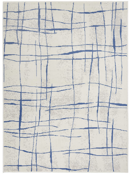 Whimsicle WHS09 Ivory/Blue 6' x 9' Rug