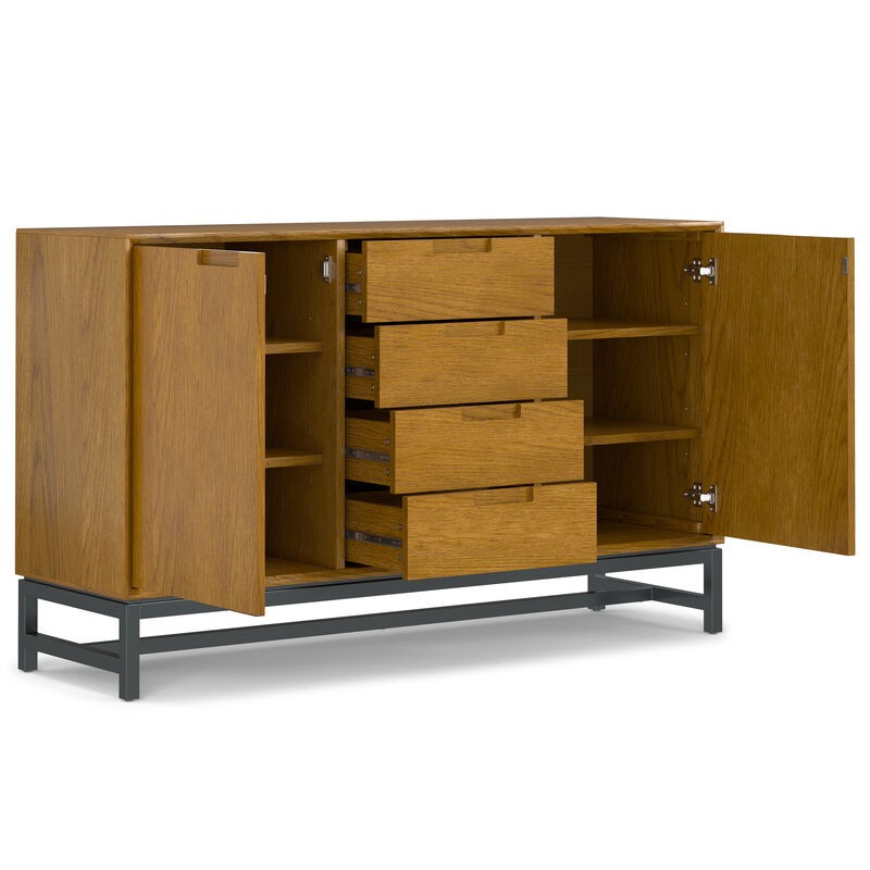 Simpli Home Banting Mid Century Sideboard with Centre Drawers image number 4