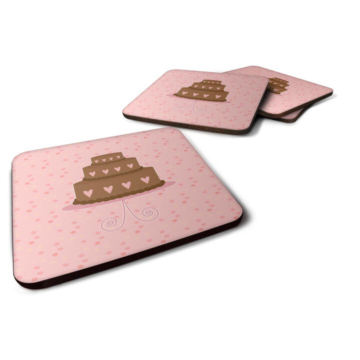 Caroline's Treasures Heart Cake 3 Tier Pink Decorative coasters, 3.5, Multicolor