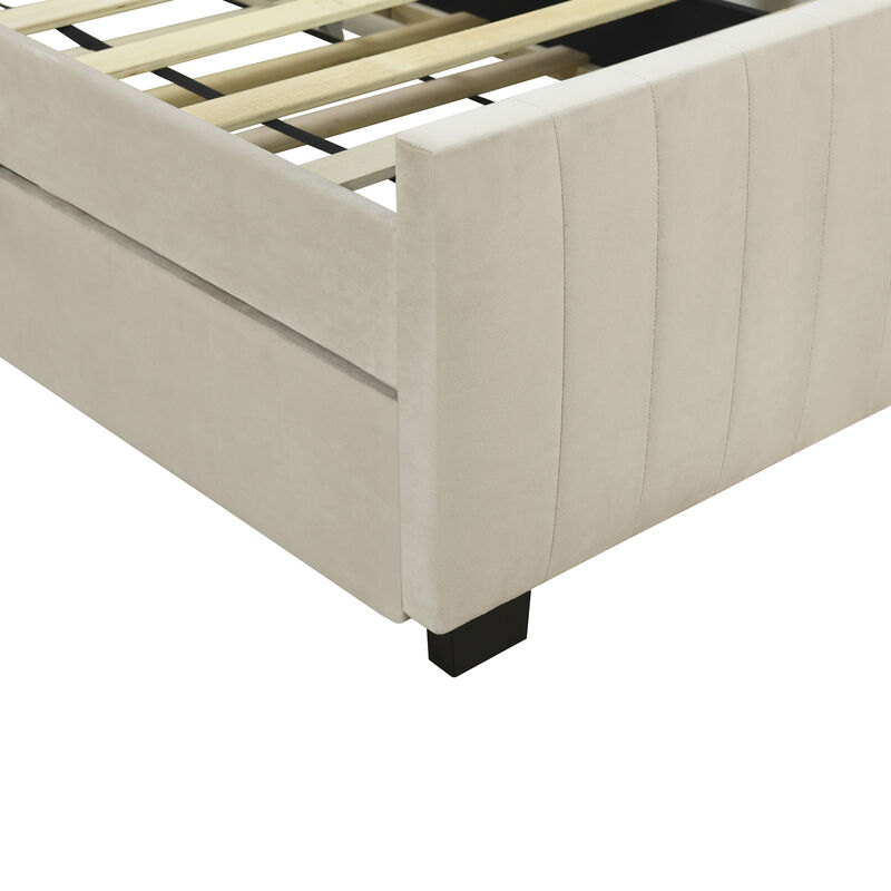 Merax Modern Upholstered Platform Bed with Trundle image number 7
