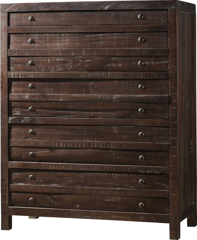 Townsend Five Drawer Solid Wood Chest in Java