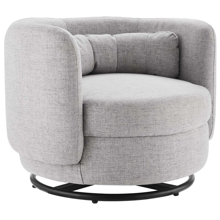 Relish Upholstered Fabric Swivel Chair Gray EEI-5000-BLK-LGR