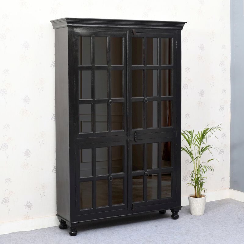 Aspen Glass Cabinet in Dark Brown