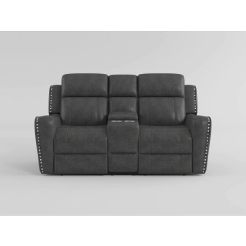 Gimo Dual Manual Recliner Loveseat, Dark Gray Microfiber, 72 Inch - Benzara