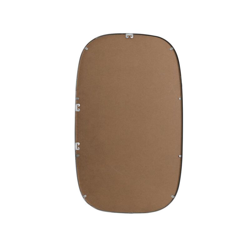 Elegant Decor Metal Frame Oval Mirror 24x40 Inch in Silver