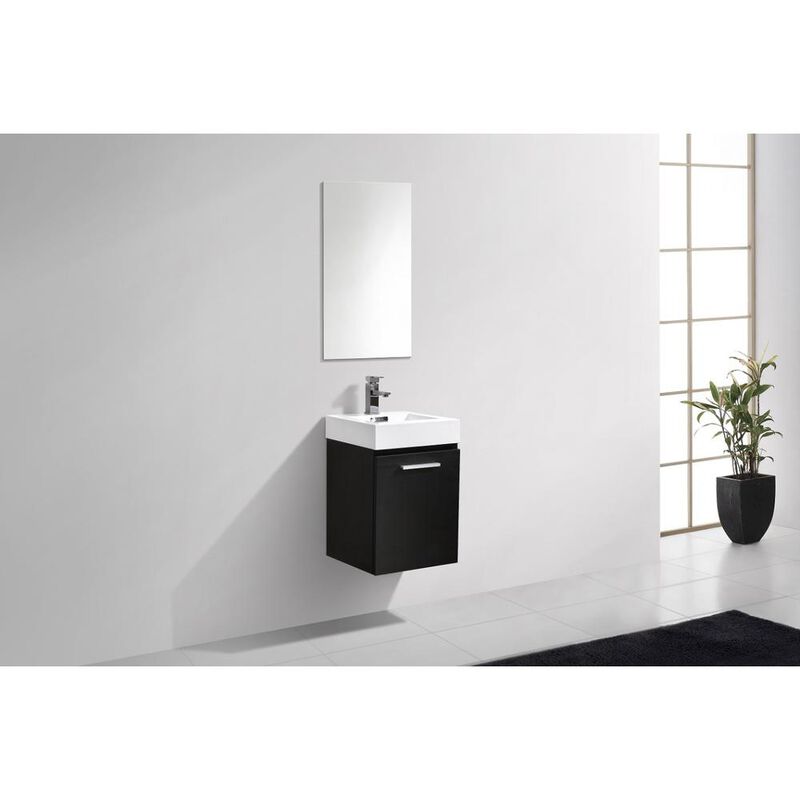 Kubebath Bliss 16 Black Wall Mount Modern Bathroom Vanity