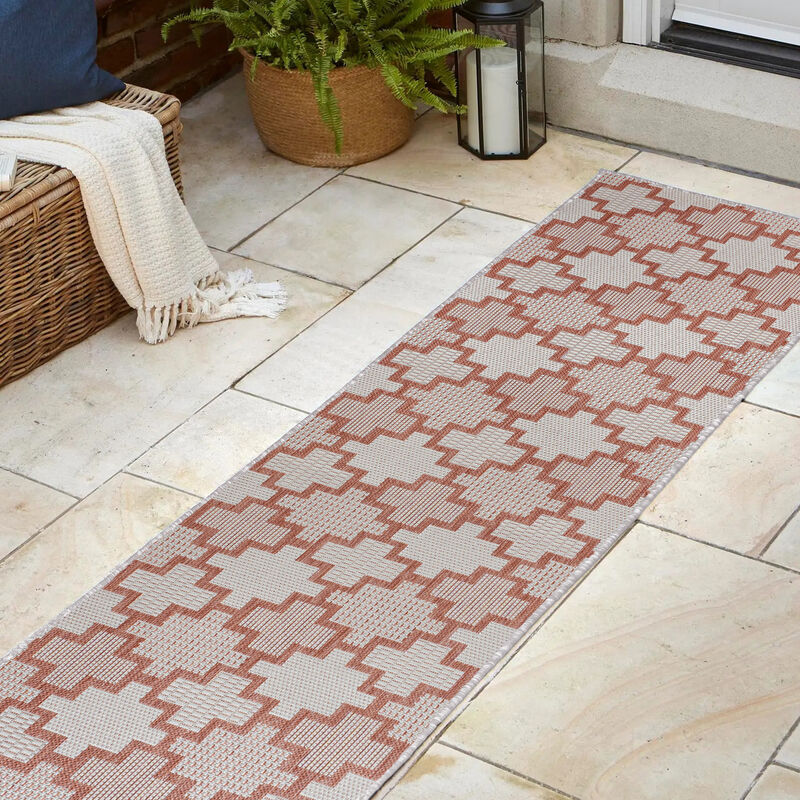 Cyrus Modern Geometric Tile Pattern Indoor/Outdoor Area Rug