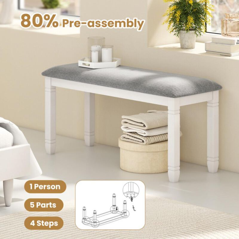 Hivvago Upholstered Bedroom Bench with Padded Seat and Solid Wood Legs