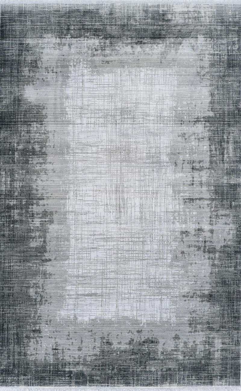 HomeRoots Abstract Distressed Area Rug With Fringe image number 2