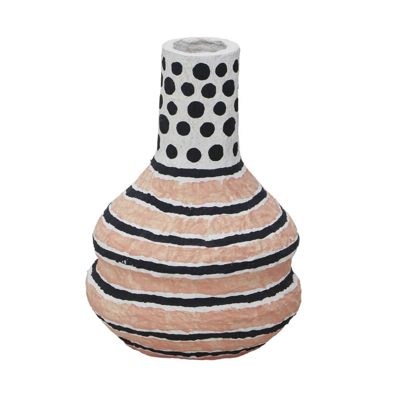 Cotton Mache Vase in Lisbon Tile