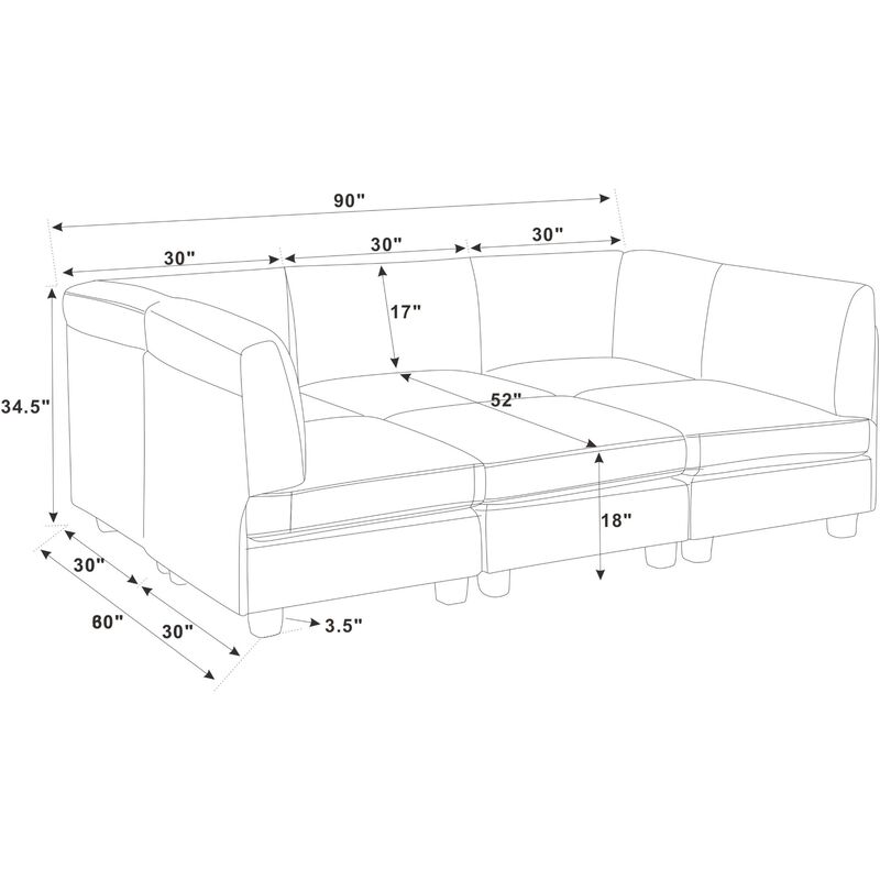 Drudjo L‑Shape Configurable Removable Cushions Sectional Sofa image number 8