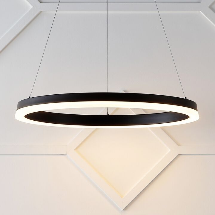Baxter 23.5" 1-Light Modern Contemporary Aluminum Integrated LED Hoop Pendant