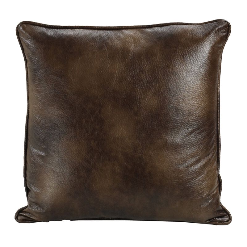 Brown Faux Leather Reversible Euro Sham image number 0