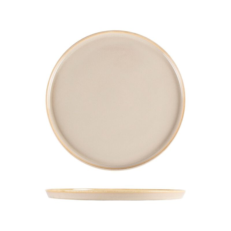 Sand dia.11" Round Beige Porcelain Plate