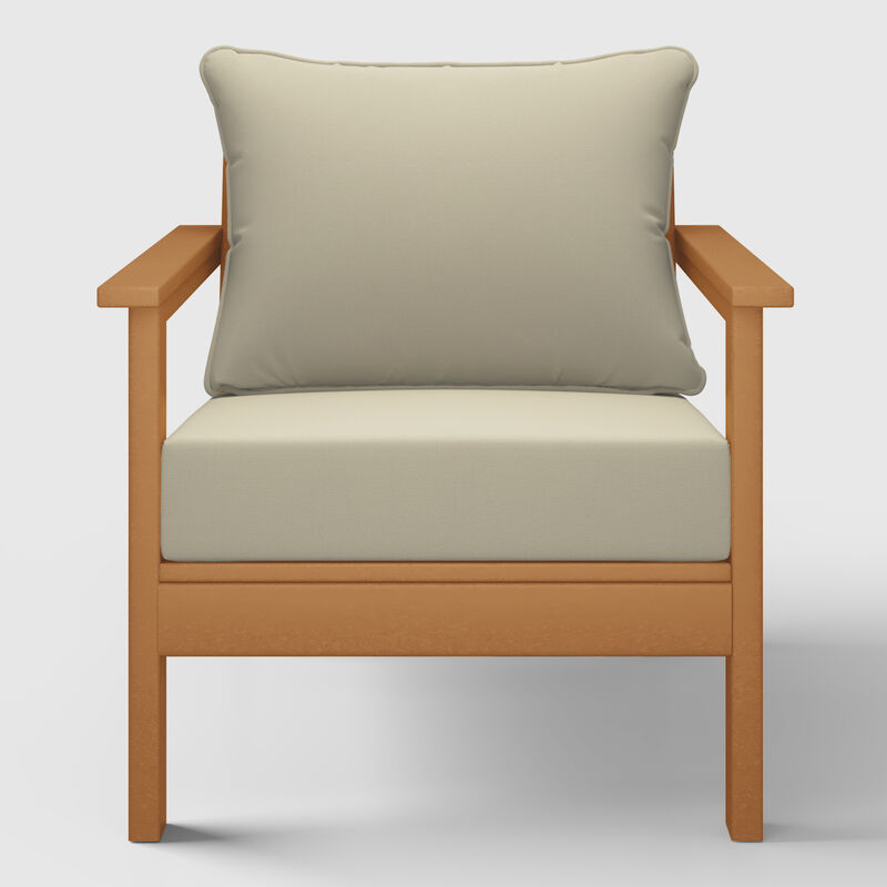 WestinTrends Outdoor Modern HDPE Patio Club Chair with Deep Seat Cushions