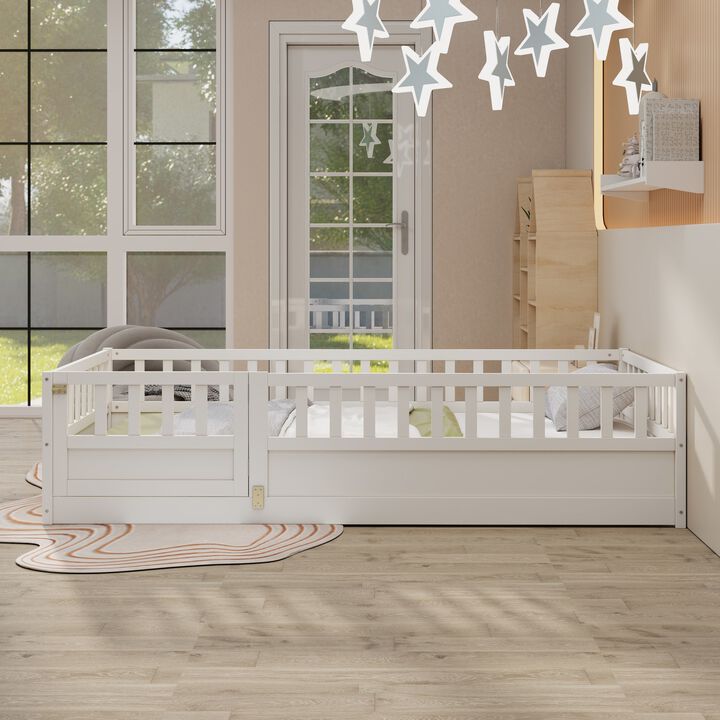 Zithun Wood Floor Toddler Bed Frame