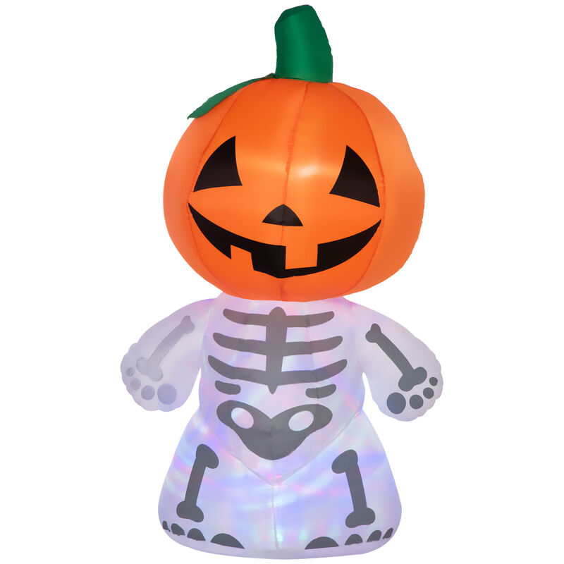 6ft Inflatable Halloween Pumpkin Man with Smile Blow-Up Outdoor Display w/ LEDs