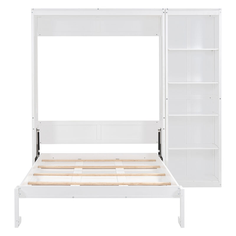 Merax Classical Murphy Bed with Storage Shelves