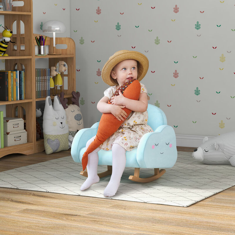 Qaba Rocker Armchair for Nursery Playroom Preschool for 1.5-5 Years, Blue