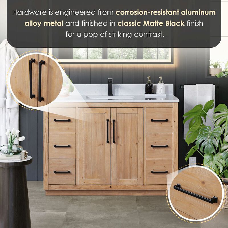 Altair-10 48 Single Bathroom Vanity with Grain White Countertop without Mirror